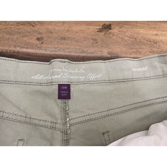 Gloria Vanderbilt Amanda Capri All Around Slimming Effect Green Plus Size 20W - Picture 3 of 9